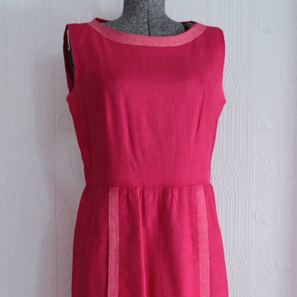 Beautiful pink early 60's I Magnin linen dress
